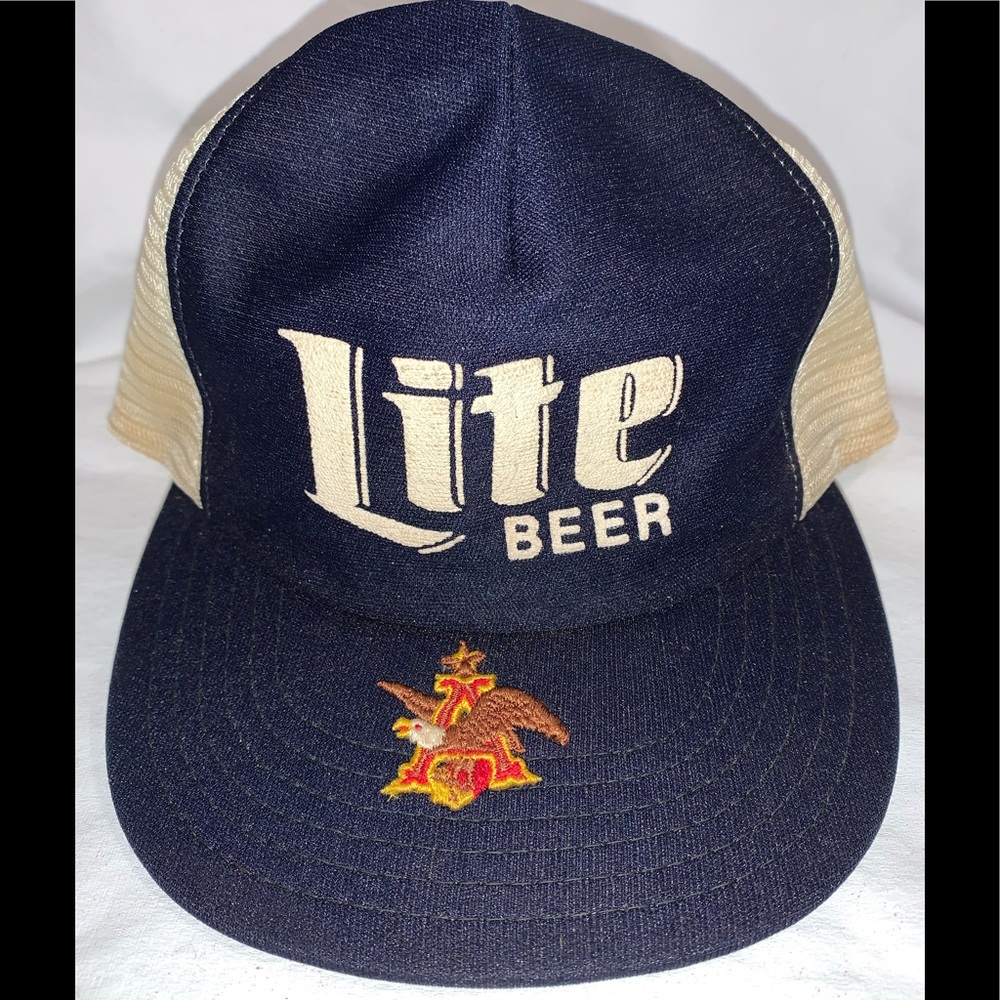 Vintage Lite Beer Trucker Hat Made In USA